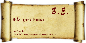 Bögre Emma névjegykártya