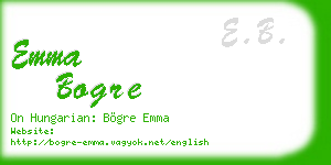 emma bogre business card